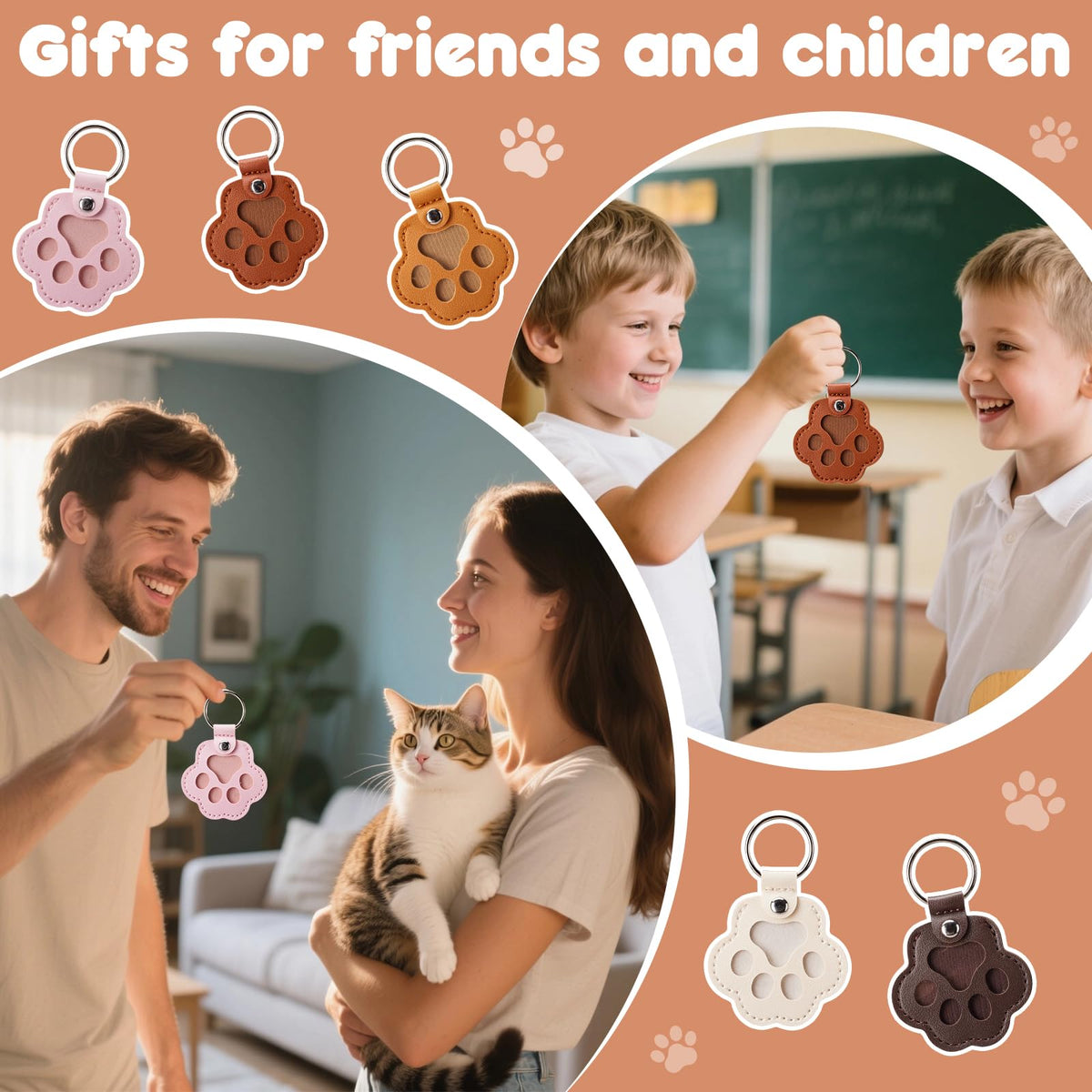 Aanqilze 5PCS Pet Hair Storage Keychain, Pet Dog Cat Hair Collector Paw Shaped fur keepsake Keychains, pet enthusiast commemorative gift