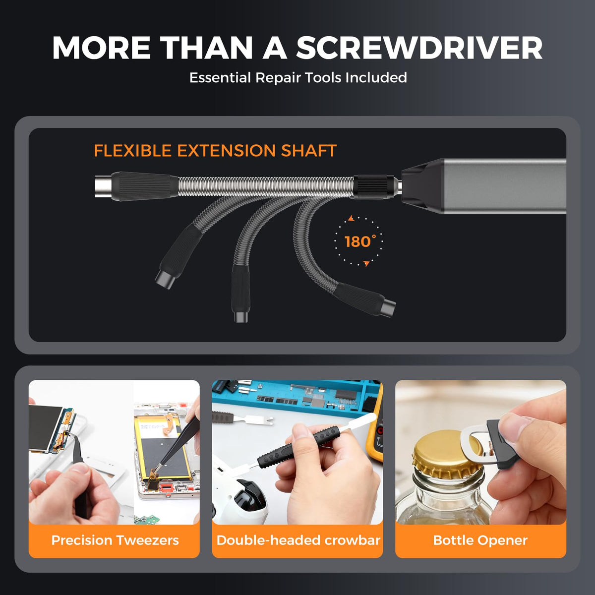 UF-TOOLS Mini Electric Screwdriver, 83 in 1 Cordless Rechargeable Small Power Screwdriver Set with 72 Bits, Led Light and Magnetic Mat, Professional Repair Tool for Phone Watch Camera Laptop PC