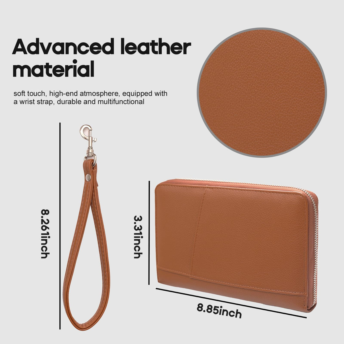 RFID Blocking Family Passport Holder Wallet 6,Premium Leather Travel Document Organizer for Women and Men,Travel Wallet for Credit Card(Brown)
