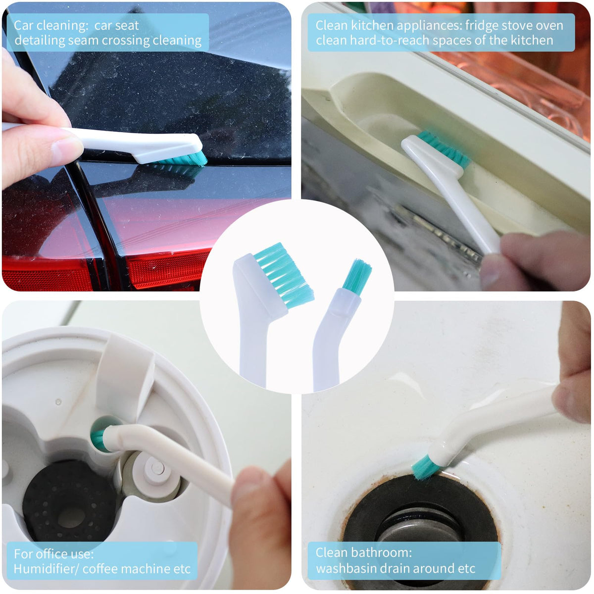 Small Cleaning Brush Set for Household, Car Vent Detailing Cleaning Stick, Humidifier Groove Bottle Gap Cleaning Tool, Crack Crevice Cleaner for Door Window Track Faucet Croner Hard Tight Spaces