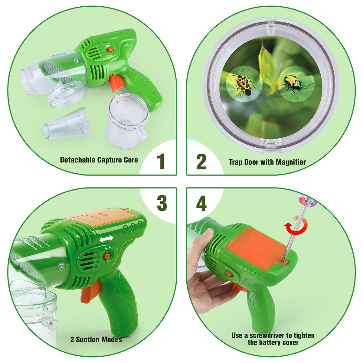 PLAY Bug Vacuum for Kids,Bug Catcher kit for Kids,Eco-Friendly Bug Suction Toy Vacuum with Magnifying Glass Viewing Chamber, for Boys Age 4+