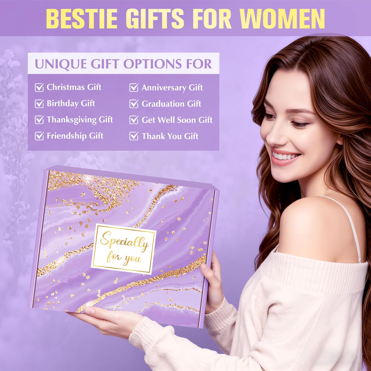 Best Friend Birthday Gifts for Women Friendship Gifts for Women Bestie Gift for Best Friend Woman Funny Bestfriend Gift Box Ideas Cool Friendship Stuff Basket for Bestie, Bff, Friends Female, woman
