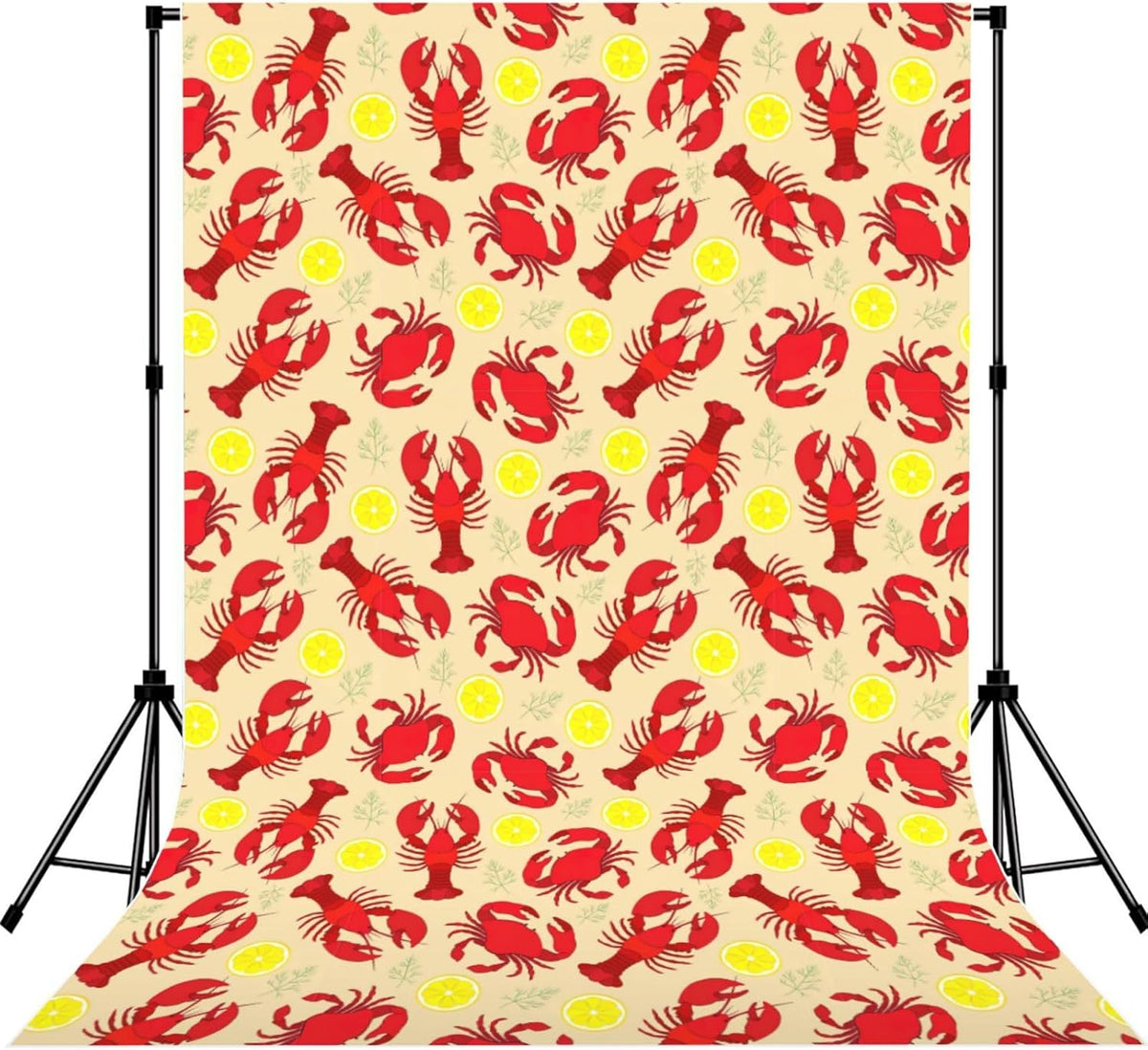 YQxwJL Lobster and Crab Print Studio Backdrop, Large Photo Backdrop for Professional Photography Studio and Events(No