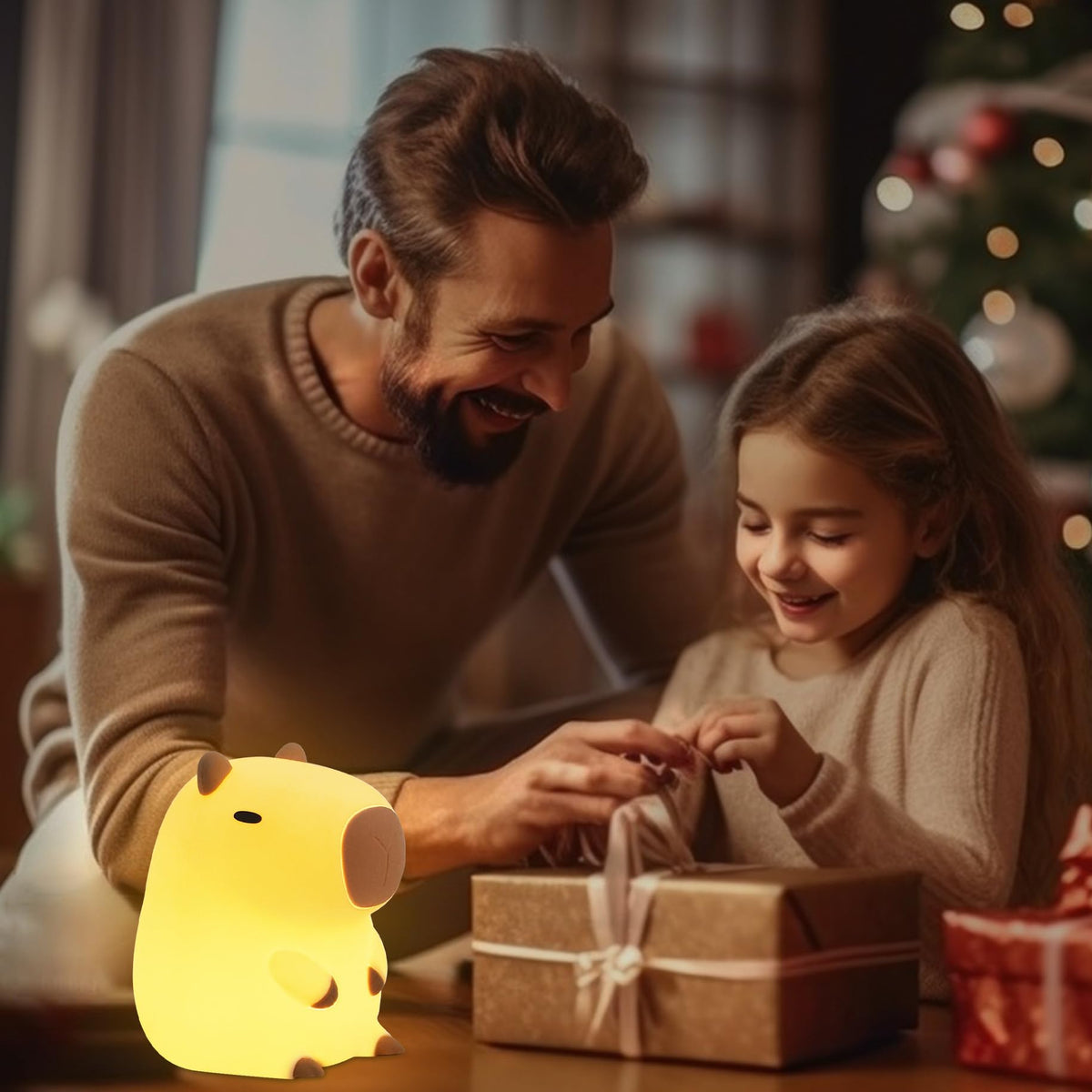 YuanDian Capybara Night Light - Adorable Silicone Lamp for Kids, Babies, Adults | Cute Capybara Gift, Nursery Bedroom Decor