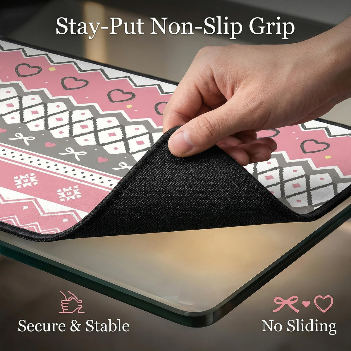 Large Desk Pad, 31.5" x 11.8" Desk Mat, Mouse Pad, Computer Laptop Desk Mat Mouse Keyboard Pad, Modern Abstract Desktop Protector, Desk Accessories, Desk Writing Makeup Mat for Office Home School