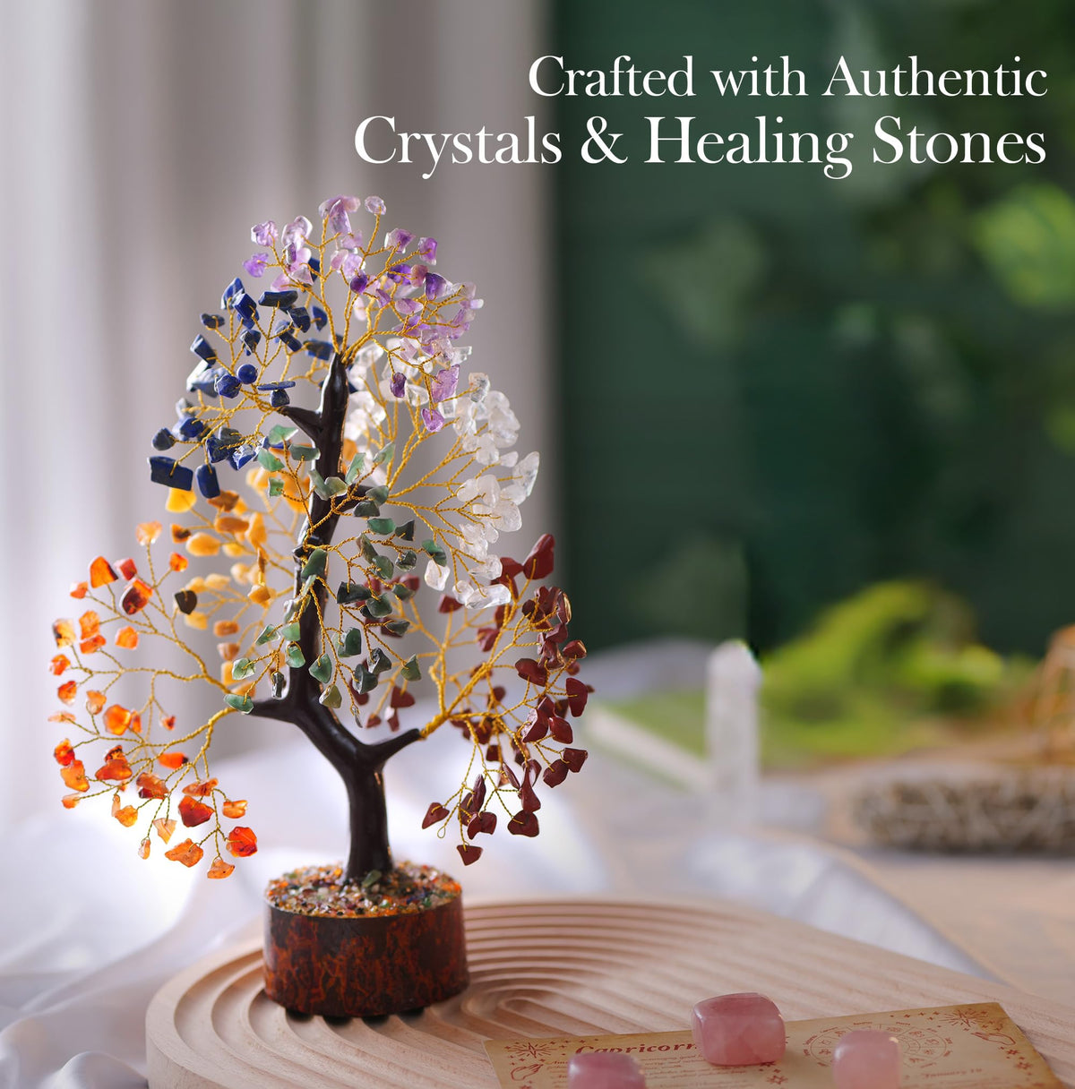 PYOR 7 Chakra Tree of Life Crystal Tree - Seven Chakra Healing Crystals & Stones for Chakra Balancing | Meditation | Reiki | Yoga Decor | Spiritual Gift | Gift for Woman