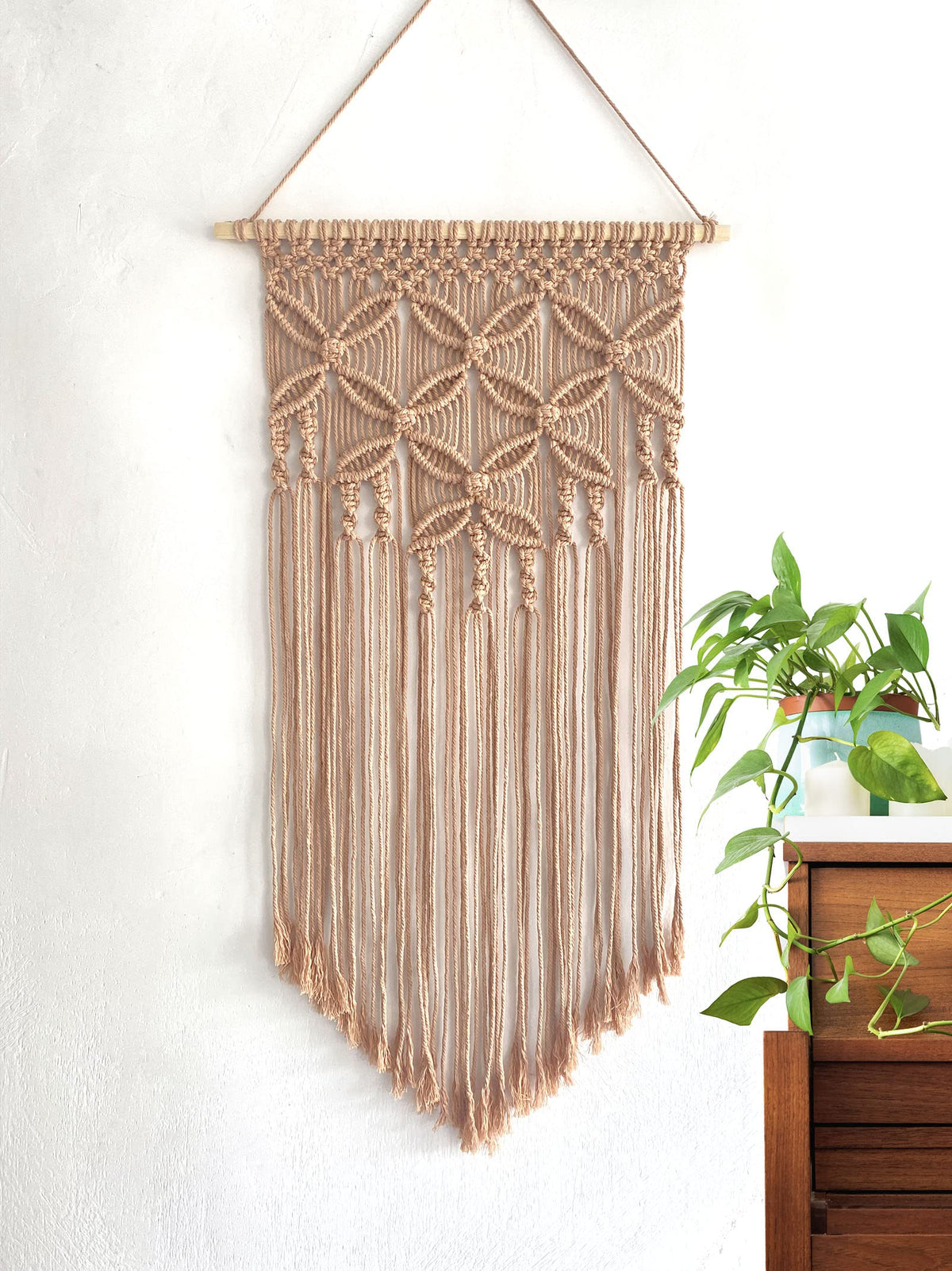 Winterdemoon Handmade Cotton Home Decor Macrame Wall Hanging Khaki