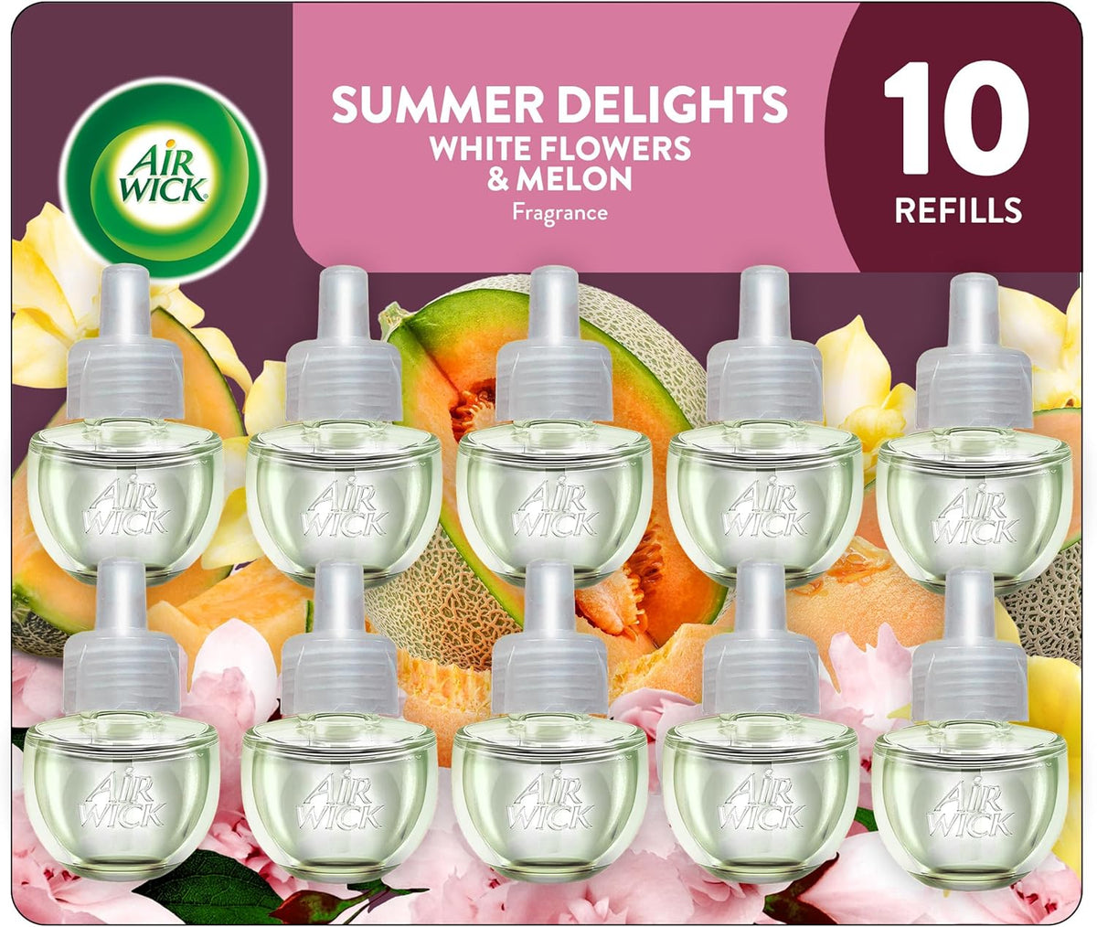 Air Wick Scented Oil Refill - Summer Delights | 10ct Eco-Friendly Air Freshener