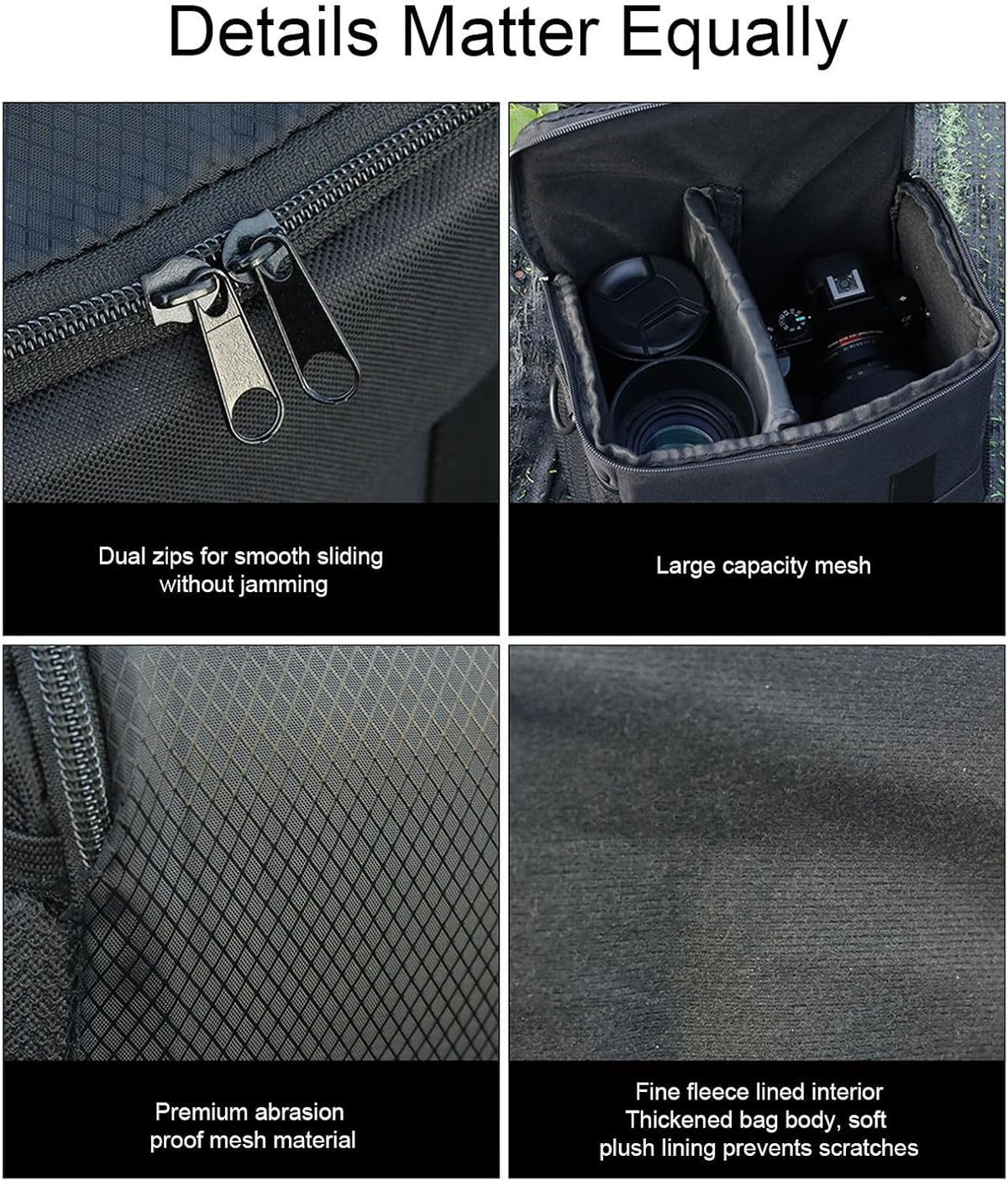 Akozon Large Capacity Water Proof Polyester Portable Mirrorless Camera Case with Detachable Shoulder Strap for Camera