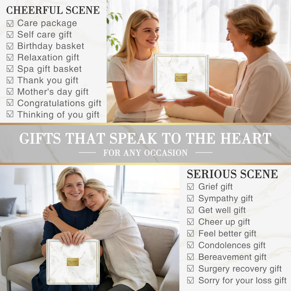 Self Care Gifts for Women, 16PC Get Well Soon Gift Baskets for Women After Surgery, Mothers Day Birthday Gifts Spa Care Package w/ Flannel Blanket, Sympathy Inspirational Thinking of You Gift Baskets