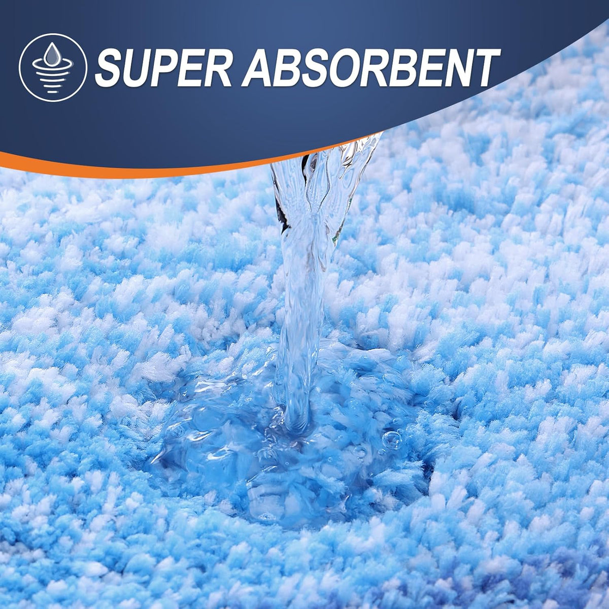 OLANLY Bathroom Runner Rug - Extra Soft Microfiber Mat with Rubber Backing | Quick Dry, 47x24, Light Royal Blue