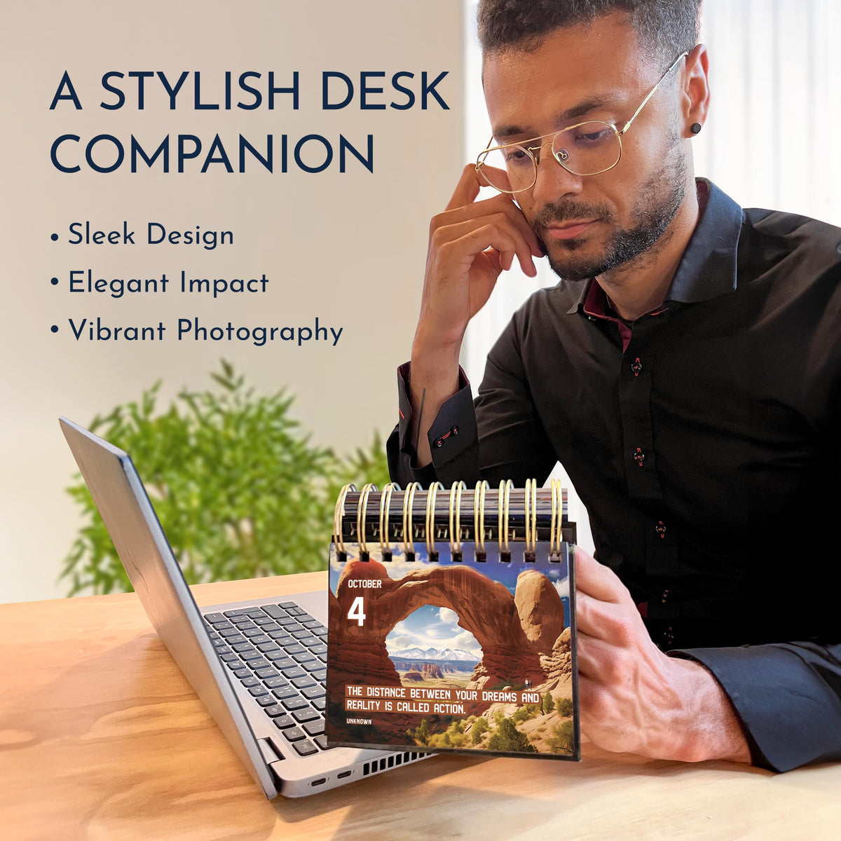 Motivational Calendar for Men – Daily Flip Calendar with 366 Inspirational Quotes – Inspirational Gifts for Him, Office Decor, Desk Accessories, Daily Affirmations, Perpetual Desk Calendar, Office Gifts