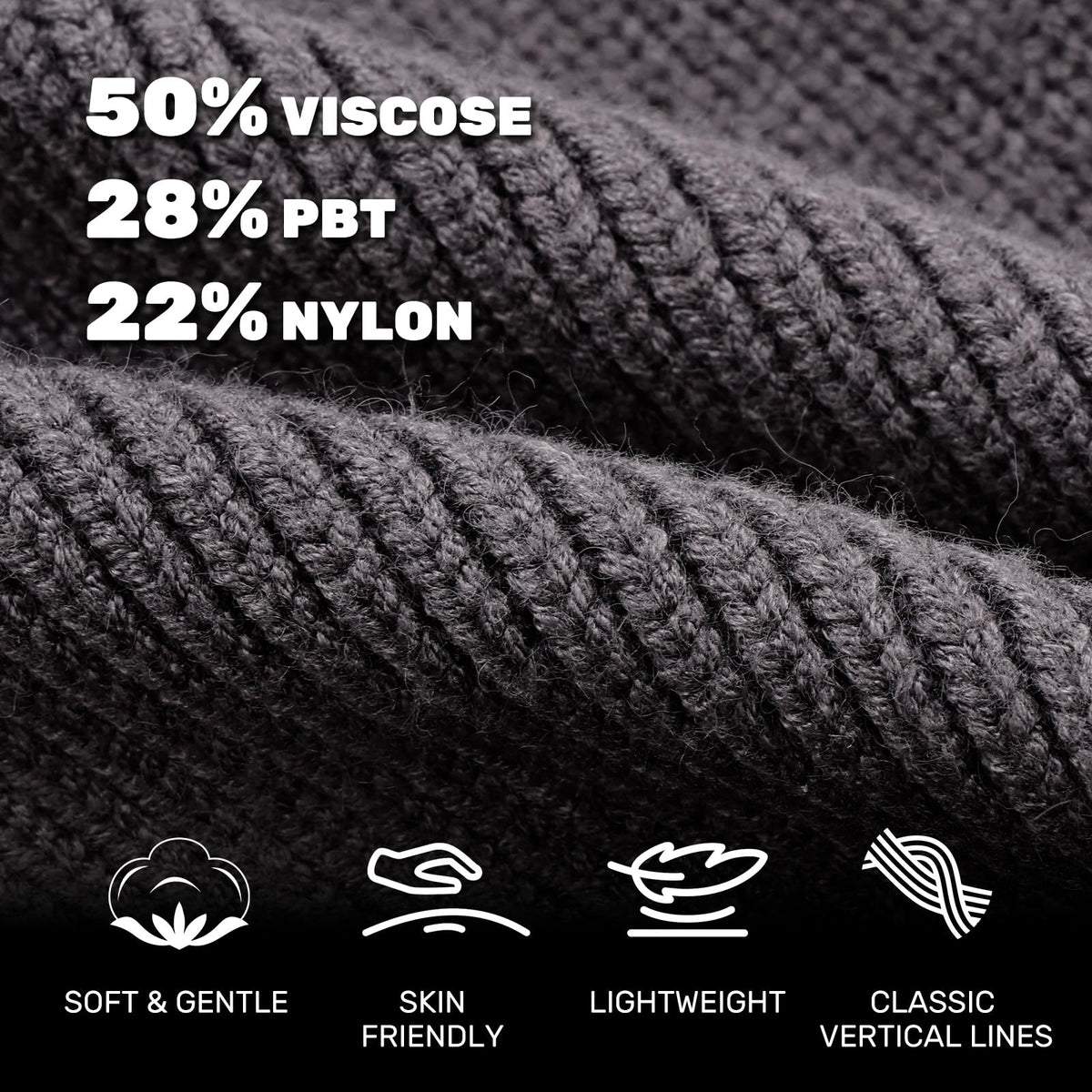 OKKLE Unisex LED Beanie with Light, USB Rechargeable Headlamp Hat, Winter Gifts for Men Women Husband Him Dark Grey