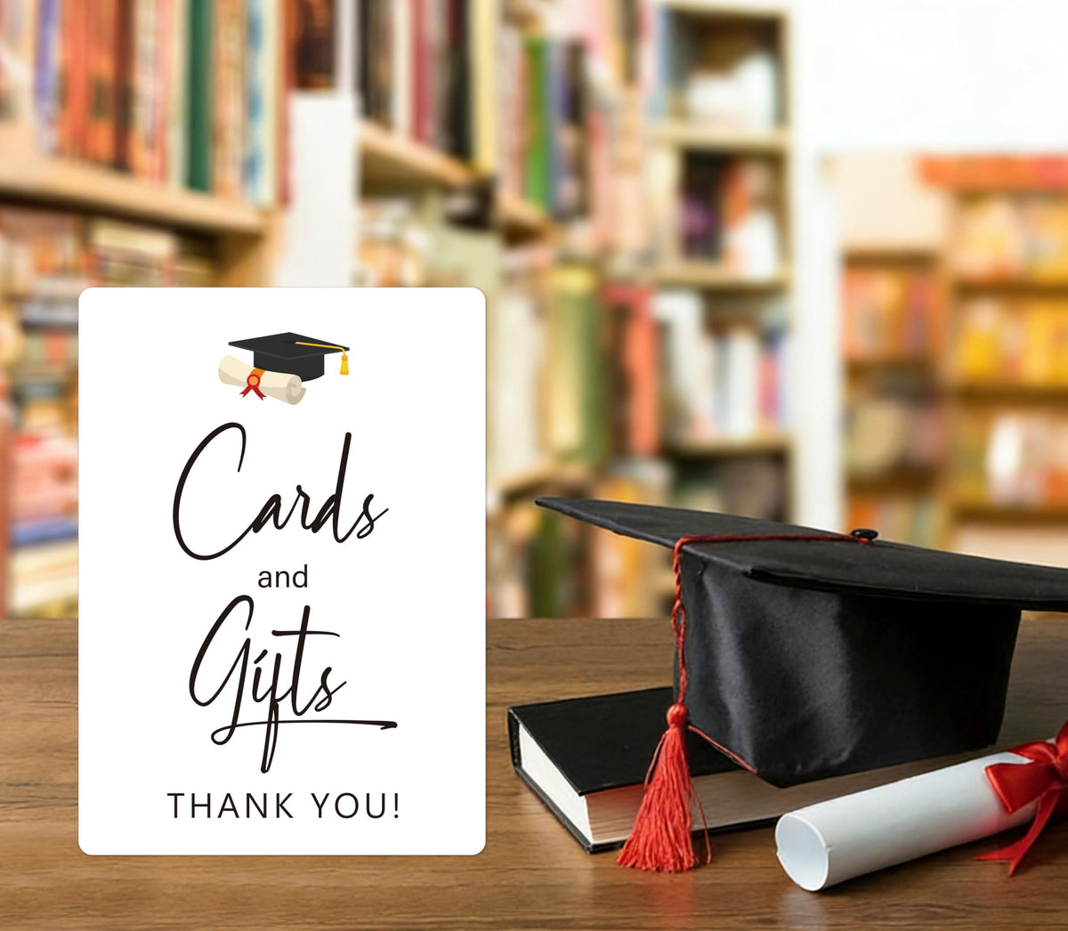 Graduation Table Decor Sign, Cards and Gifts, Pack of 1 Wood Plaque Table Sign, Graduation Party Decorations for Class of 2026, High School College Graduation Supplies - YU01