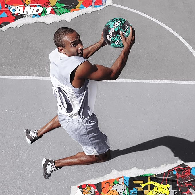 AND1 Enigma Basketball - Streetball for Indoor and Outdoor Use, Deep Channel Construction and Durability