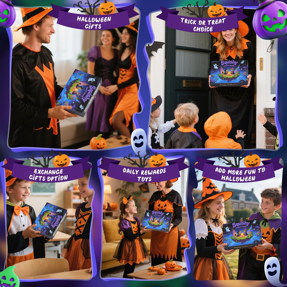 Halloween Advent Calendar 2026, Slow Rising Squishy Toys Vacation Countdown Calendar 24 Days for Kids, Girls, Boys, Adults, Trick or Treat, Stress Relief Gifts (Halloween)
