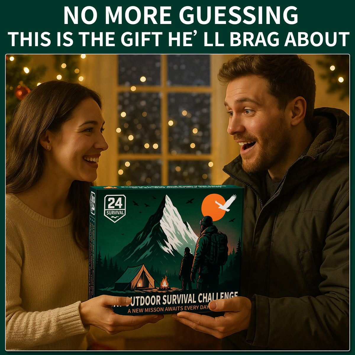 Rubypop Survival Advent Calendar 2026 for Adults, 24 Day Christmas Countdown for Men with Outdoor Survival Kit Emergency Tool Xmas Holiday Surprise Gifts for Outdoor Lovers