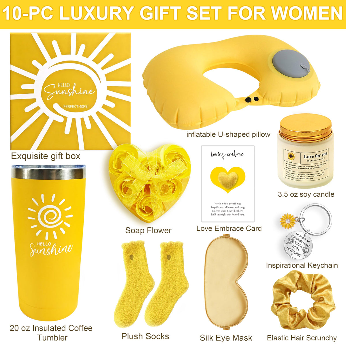 Birthday Gifts for Women Self Care Get Well Gifts Baskets Spa Care Package, Inspirational Sunflower Thinking of You Thank You Gift Sending Sunshine Box, Get Well Gifts for Mom Friends Sister Teacher