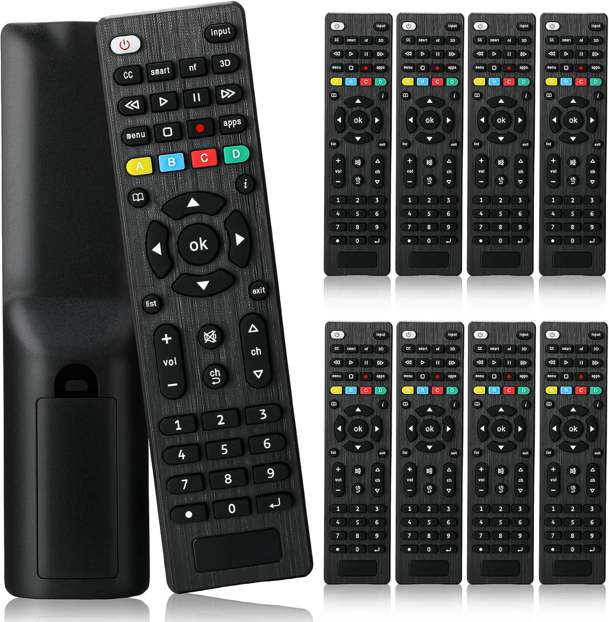 Saysurey 10 Pack 3D TV Remote Universal Replacement Compatible with All Smart TV LED LCD HDTV Series for Motel Hotel