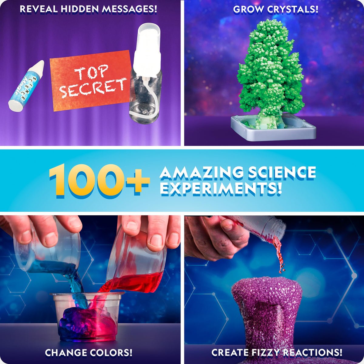 National Geographic Amazing Chemistry Set - Chemistry Kit with 100+ Science Experiments Including Crystal Growing and Reactions, Science Kit for Kids, STEM Gift for Boys and Girls (Amazon Exclusive)