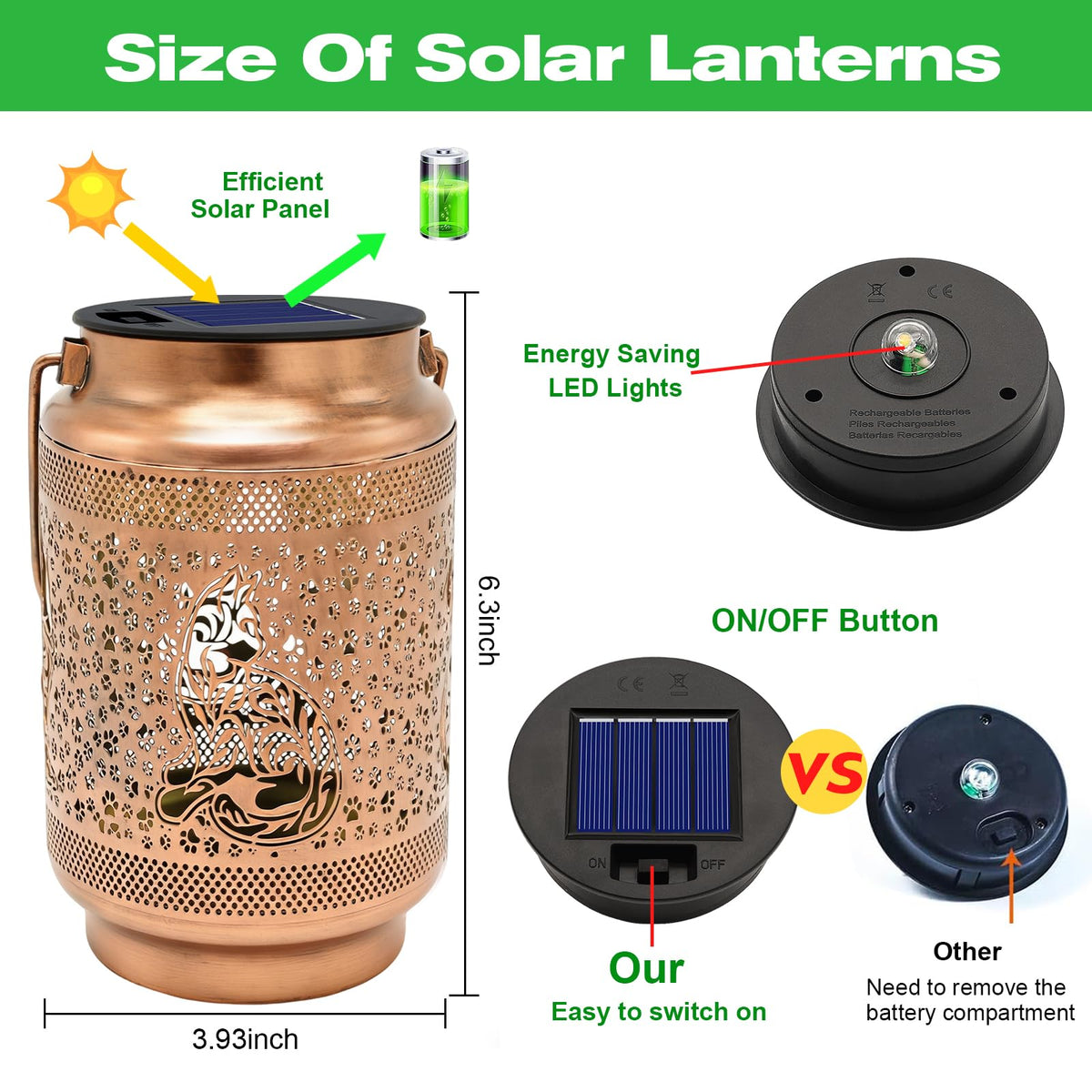 2 Pack Cat Solar Lanterns Outdoor Waterproof Garden Decor, Dragonfly Birthday Gifts for Christmas Women Mom Grandma, Metal Hanging Solar Lights for Outside Yard Patio Pathway Backyard Porch