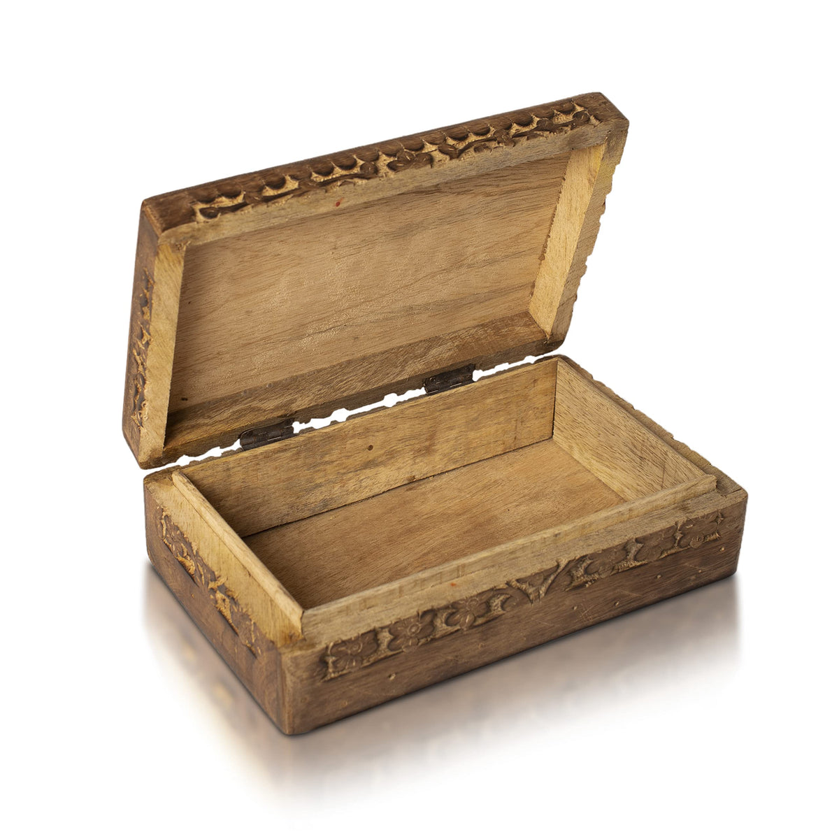 Great Birthday Gift Ideas Handmade Decorative Wooden Jewelry Box Jewelry Organizer Keepsake Box Treasure Chest Trinket Holder Watch Box Storage Box Anniversary Housewarming Gifts Women (Natural)