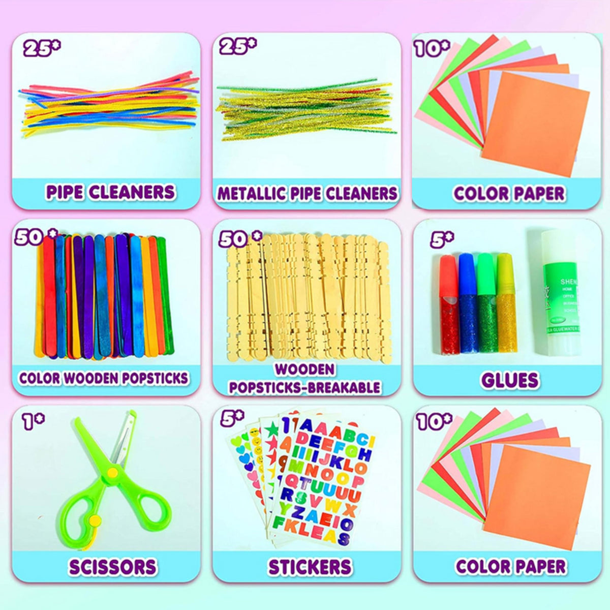 YITOHOP Arts Craft Supplies for Kids, 1000+ PCS Toddler DIY Craft Art Supply Set Include Pipe Cleaners, Pom Poms, Storage Box, 2026 Christmas Holiday Gift for 4-12 Years Old Boys and Girls