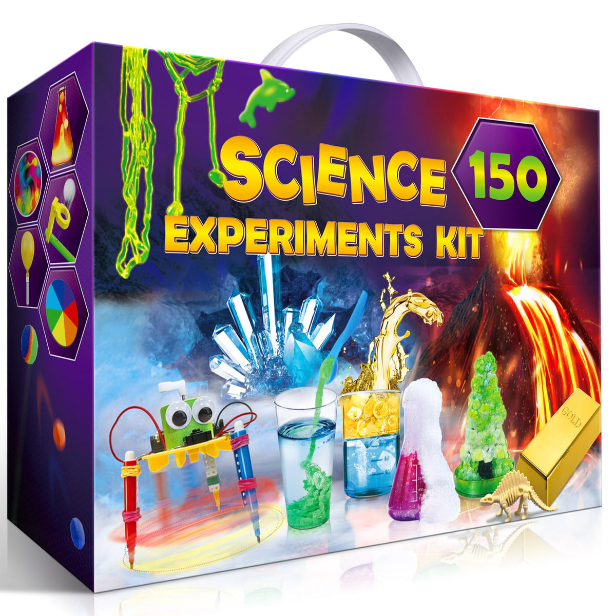 UNGLINGA 150 Experiments Science Kits for Kids, S.T.E.M Educational Project Toys for Boys Girls Birthday Gifts Ideas, Volcano, Chemistry Lab Tools Scientist Set