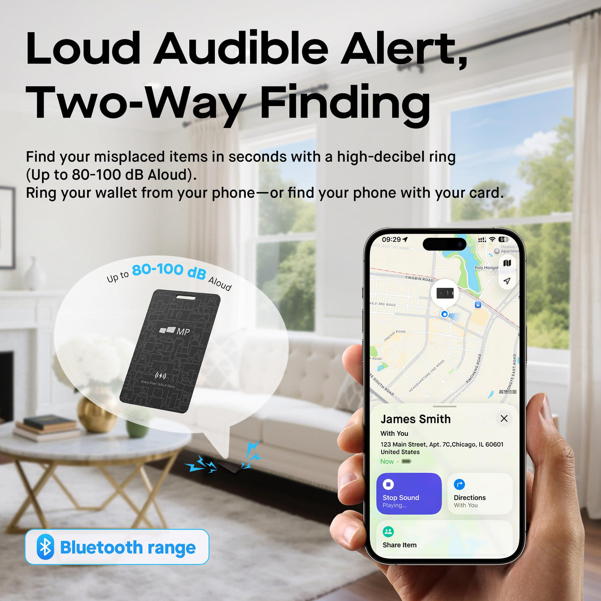 2026 Mobile Pixels Wallet Tracker Card, Works with (iOS and Android), Ultra Slim Rechargeable Bluetooth Tracker, Tracker Key Finder, Portable Item Locator for Wallet, Bags, Luggage (1- Pack)