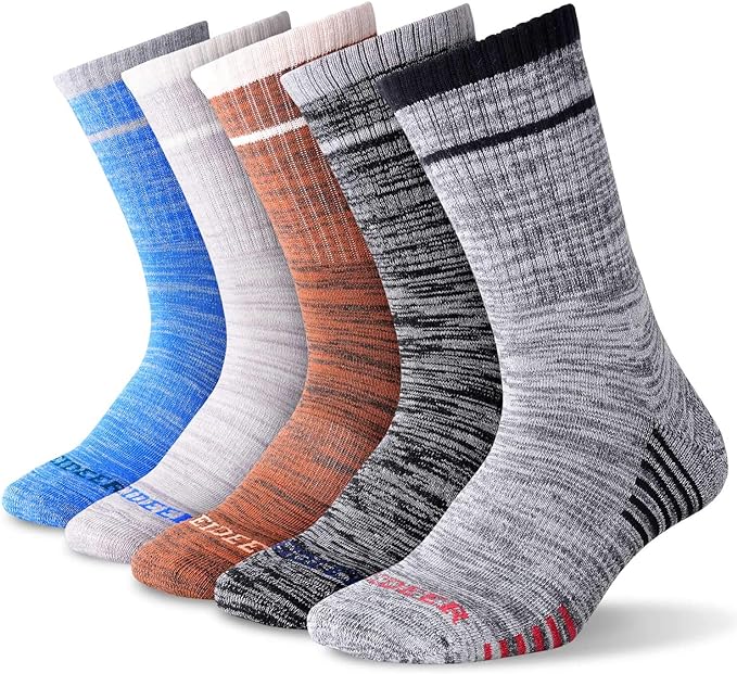 FEIDEER Men's Hiking Walking Socks, Multi-Pack Wicking Cushioned Outdoor Recreation Hiking Socks