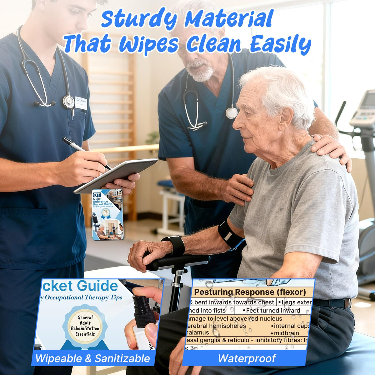 OCQOTAT Occupational Therapy Reference Set -General Adult Rehab Quick Pocket Guide, Occupational Therapy Tools Must-Have Gifts for Therapist,Students 3"×5"(32 Pages)
