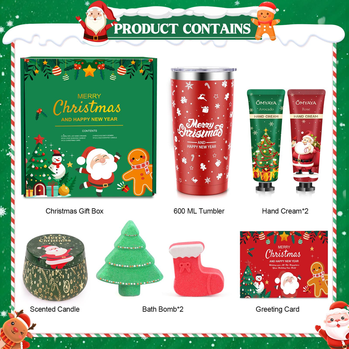 Christmas Gifts Set for Women - Ideas Relaxing Spa Gift Christmas Basket Gift Set for Women, Bath and Body Gift Set, Secret Santa Gifts for Her, Mom, Coworker, Teacher, Nurse