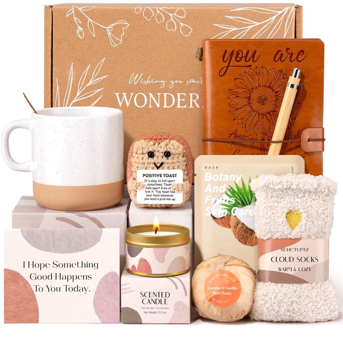 Christian Gifts for Women, Happy Birthday Gifts for Women, Inspirational Gift Box, Mothers Day Get Well Employee Appreciation Thank You Gifts for Mom Friend Teacher, 9pcs Unique Set