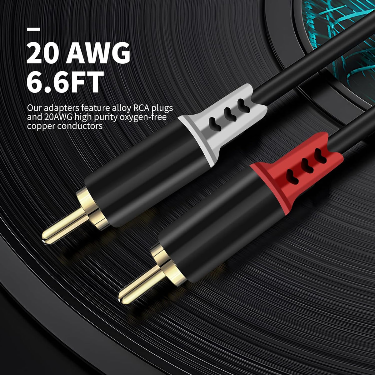 RULGOI 2 20AWG, 9.8FT RCA to Speaker Wire Adapter, Bare Wire Speaker Cables to RCA Plug Adapter Repair Speaker Wire