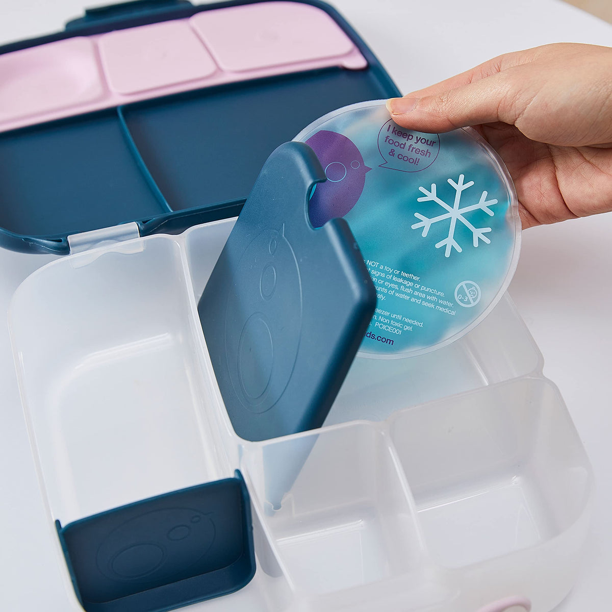 b.box Gel Cooler Twin Pack | Fits in b.box Lunchbox | Reusable Gel Ice Pack for Bento Lunch Containers and Lunchbags | Great for Soothing Boo Boos