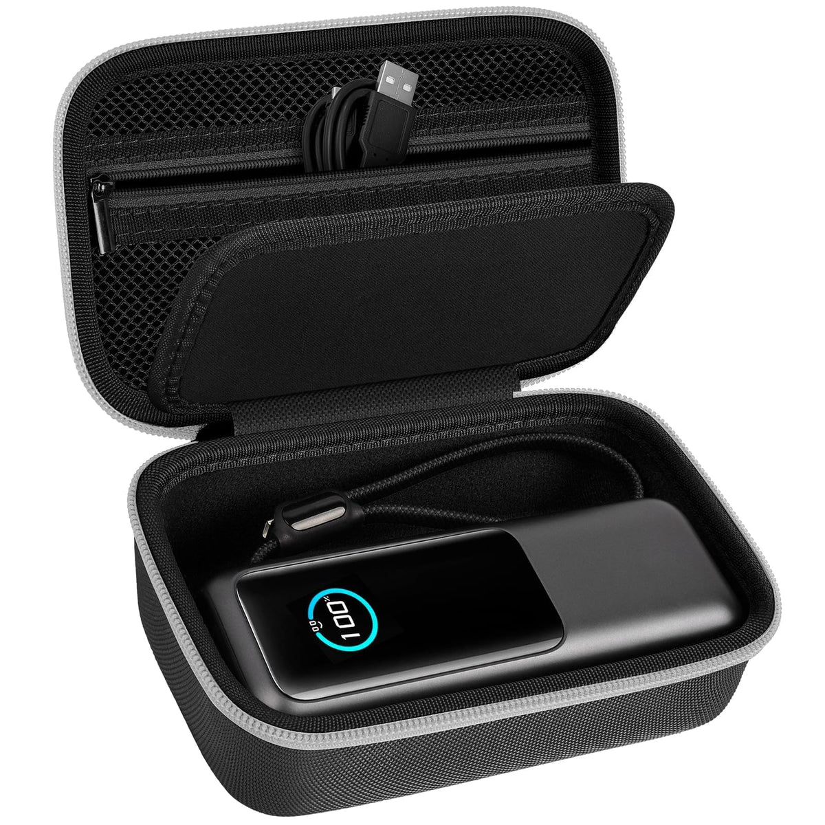 Case Compatible with Anker Prime Power Bank 25000, 26250, 27650, 20100mAh & 100W Charging Base, Storage Travel Holder for Anker Laptop 737 Portable Chargers Prime USB C Cable, Adapter (Box Only)-Black