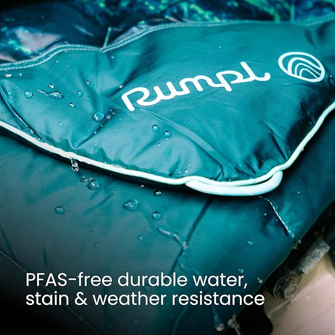 Rumpl Original Puffy Blanket - Warm, Water-Resistant Camping Blanket with 100% Recycled Synthetic Insulation, 52"x75", Original Puffy V2, Ocean Fade
