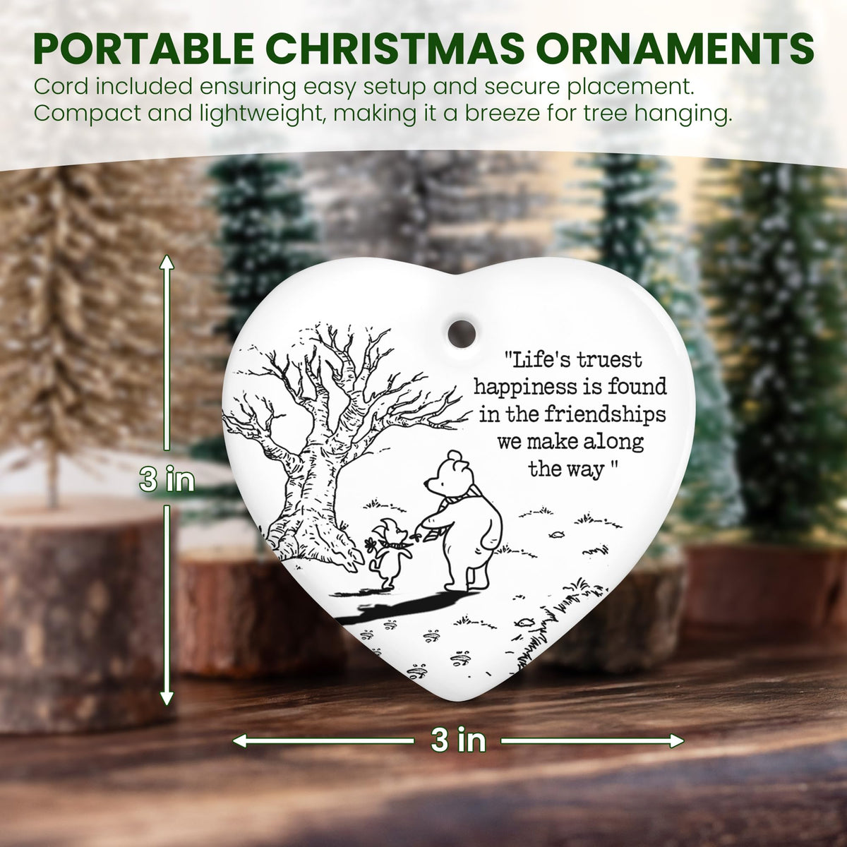 WRAPIX Christmas Friends Gifts for Women - Ceramic Christmas Ornaments 2025 for Tree Decorations - Birthday Gifts for Women Friendship Bestie BFF for Friend, Stocking Stuffers Gift