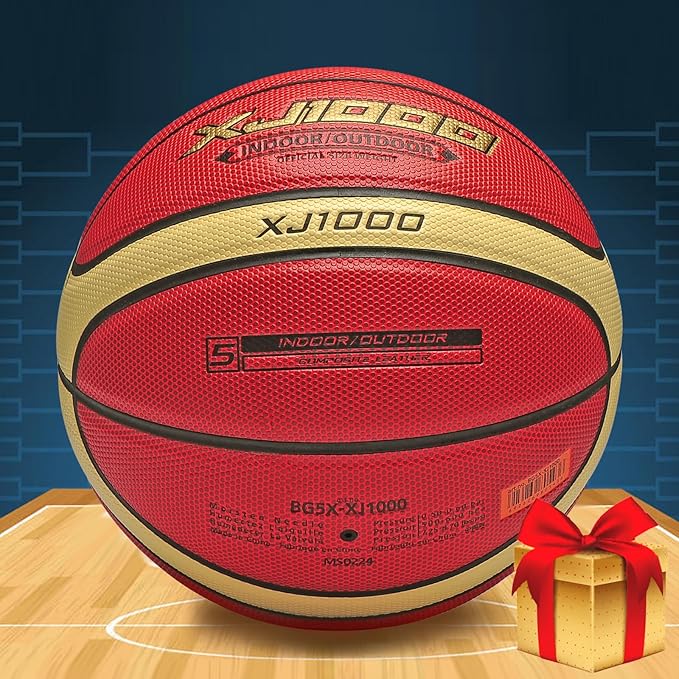 Training Soft Touch Rubber and Faux Leather Fighting Basketball, High Bounce Indoor Outdoor Basketball Gift