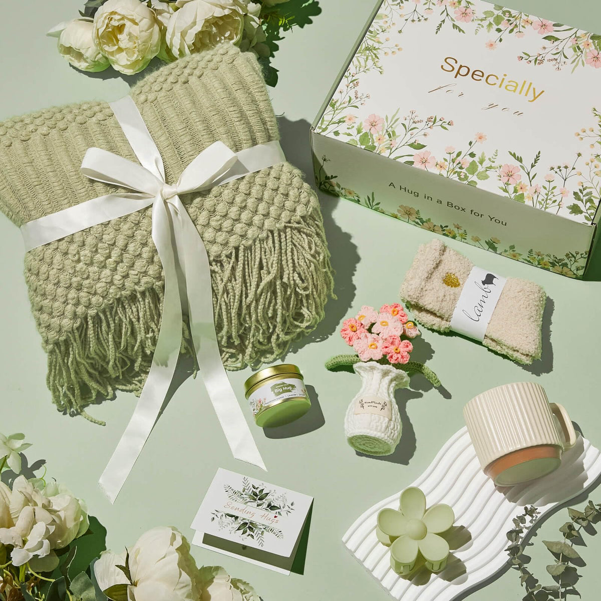 OHATOS Sympathy Gift Baskets for Women, Get Well Soon Care Package Self Care Birthday Gifts for Women, Thinking of You Inspirational Basket After Surgery for Her Wife Mom Friend Sister Girlfriend