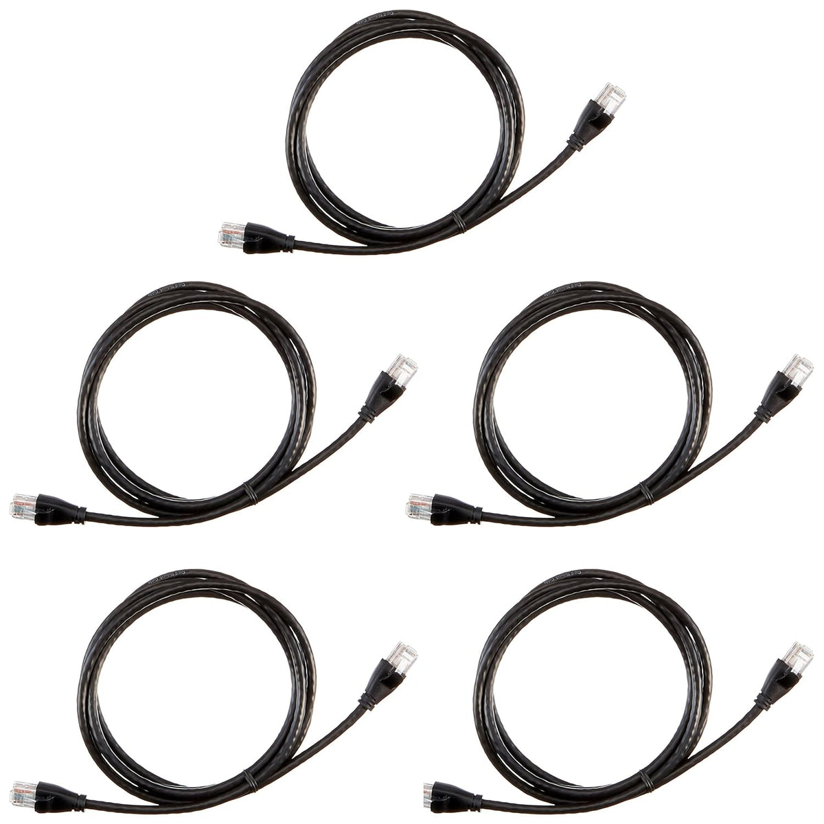 RJ45 Cat-6 1Gpbs 5-Foot, 5-Pack Amazon Basics Ethernet Patch Internet Cable, Transfer Speed, Gold-Plated Connectors