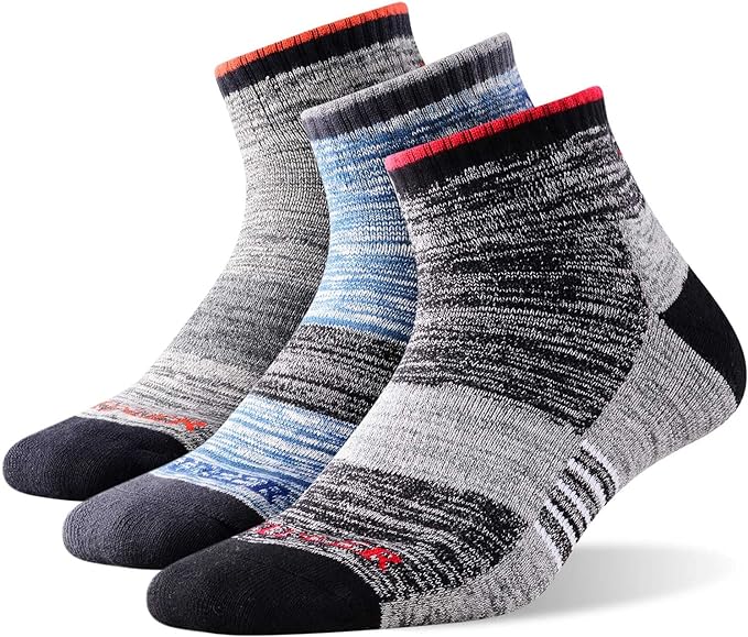 FEIDEER Men's Hiking Walking Socks, Multi-Pack Wicking Cushioned Outdoor Recreation Hiking Socks