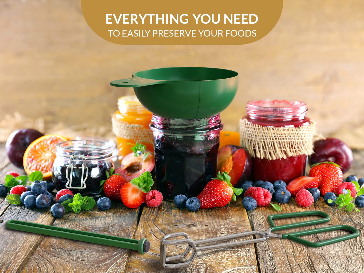 𝐁𝐞𝐥𝐥𝐚 𝐂𝐨𝐨𝐤𝐬 Canning Supplies 7 in 1 – Canning Starter Kit with Funnel, Rack, Jar Lifter, Tongs, Wrench & More Essential Canning Equipment for Water Bath & Pressure Canners