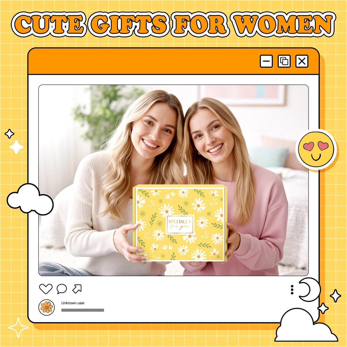 Gift Baskets for Women Unique Birthday Gifts for Women self care cheer up gifts set pick me up gift box for Woman teen girls best friend Sister Ladies Friendship Her - Inspirational Yellow Present