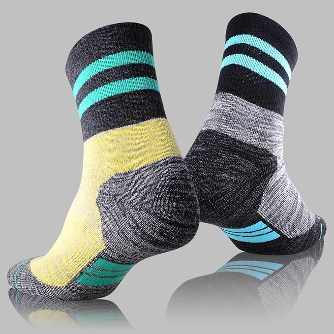 FEIDEER Women's Hiking Walking Socks, Multi-pack Outdoor Recreation Socks Wicking Cushion Crew Socks