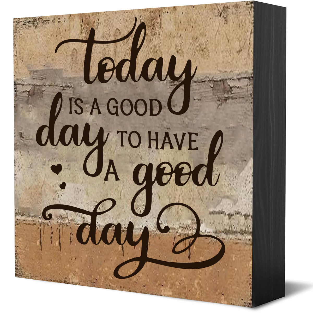 Positive Desk Decor Inspirational Gifts, Today is a Good Day to Have a Good Day Wood Sign 5 x 5 Inch, Motivational Office Farmhouse Affirmation Gift