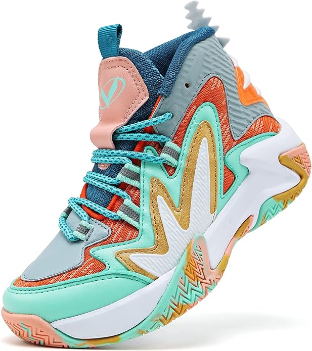 VITUOFLY Kids Basketball Shoes Boys Air Cushion Sneakers Girls Mid Top School Hoops Shoes Non-Slip Outdoor Sports Running Gym Comfortable Durable Little Kid/Big Kid