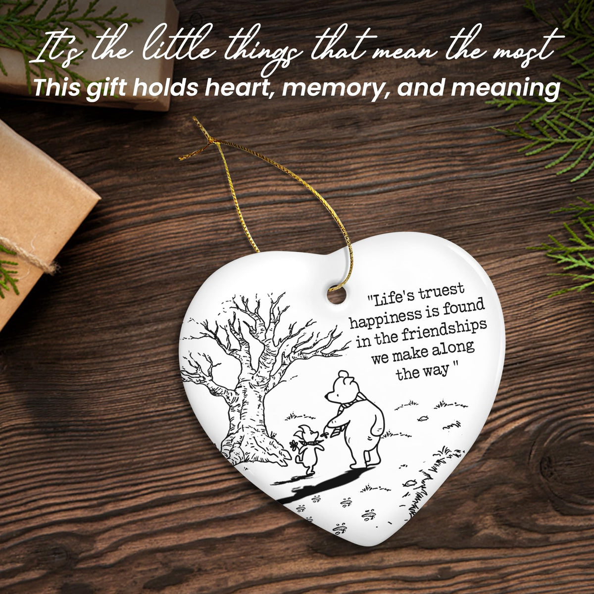 WRAPIX Christmas Friends Gifts for Women - Ceramic Christmas Ornaments 2025 for Tree Decorations - Birthday Gifts for Women Friendship Bestie BFF for Friend, Stocking Stuffers Gift