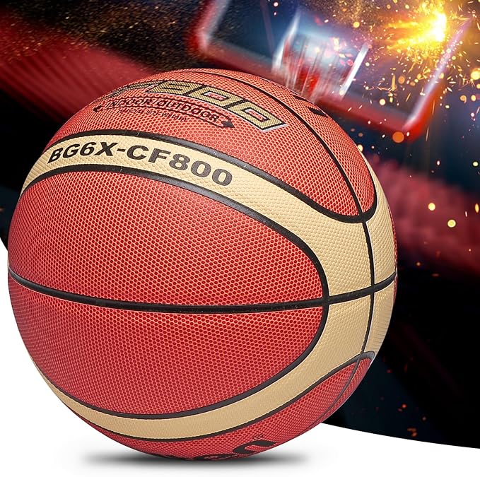 Training Soft Touch Rubber and Faux Leather Fighting Basketball, High Bounce Indoor Outdoor Basketball Gift