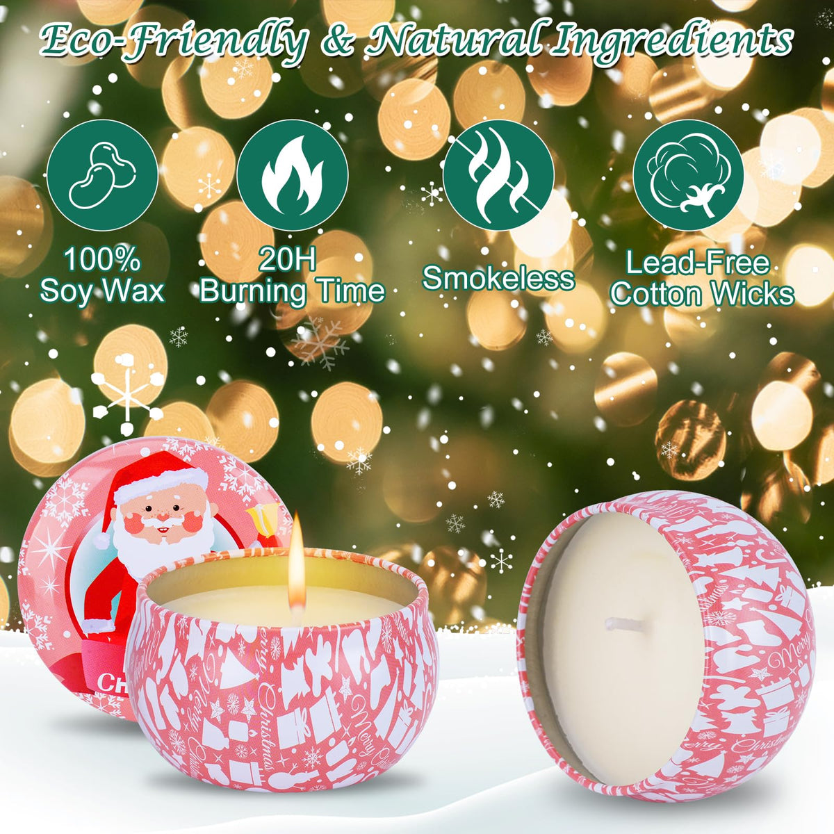 12PCS Christmas Scented Candles Gift for Women - Aromatherapy Candle for Home - 3.4oz Soy Wax Birthday Gifts for Mother, Friend, Wife, Sister, Xmas Decorations
